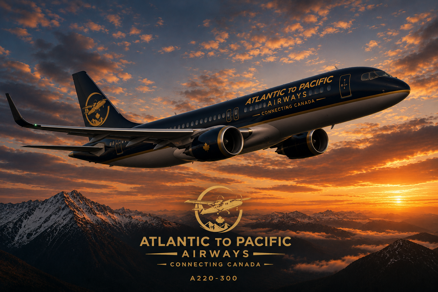 Airbus A220 Series in Atlantic to Pacific Airways livery
