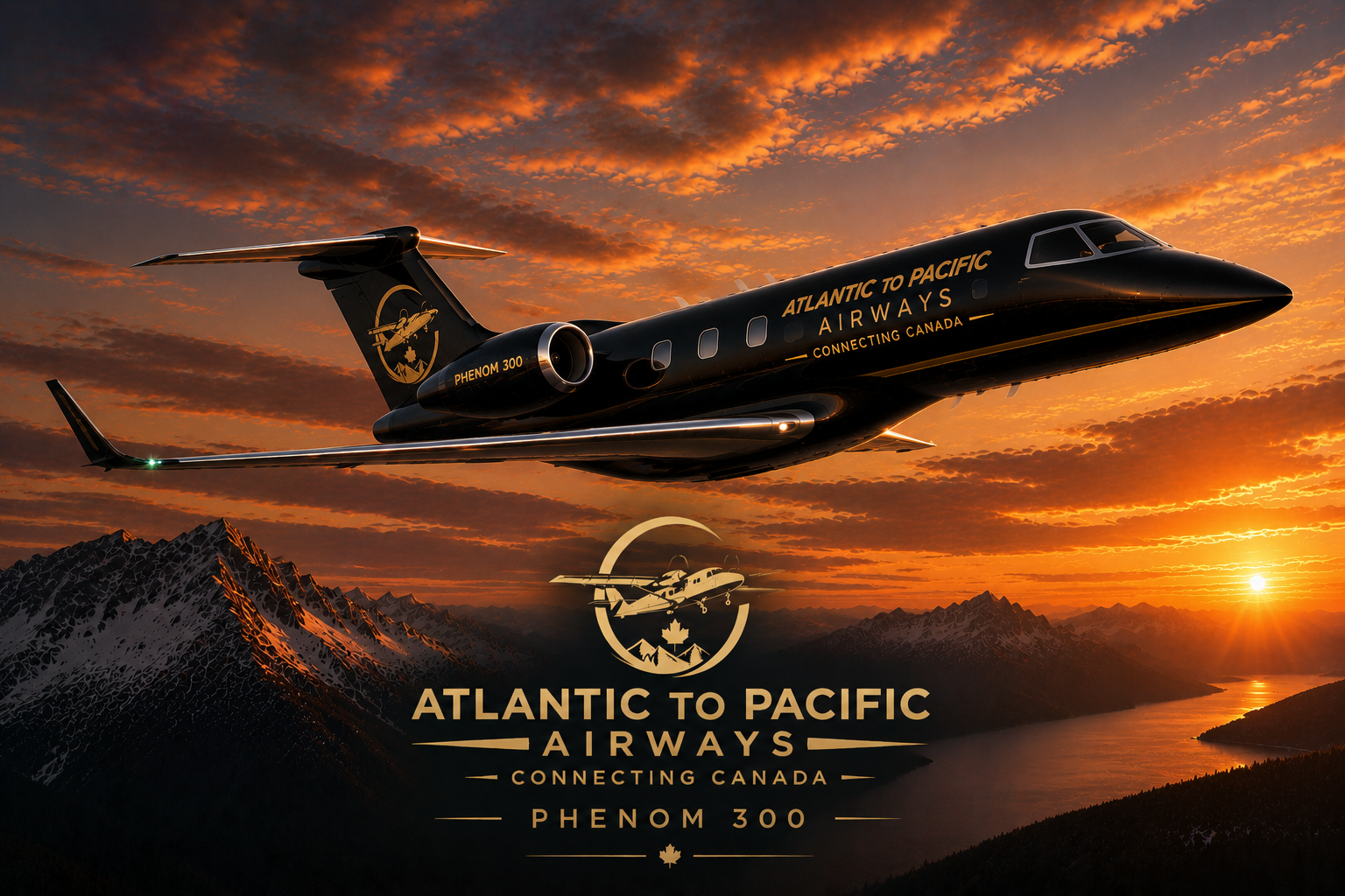 Embraer Phenom 300 in Atlantic to Pacific Airways livery